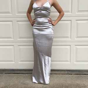 METALLIC SILVER FORMAL DRESS